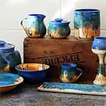 Outback Tableware, stoneware,double glaze dip, handpainted